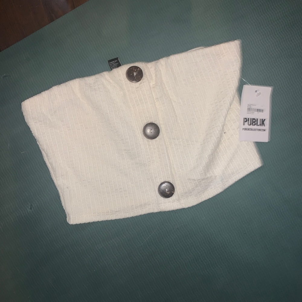 white bandeau top